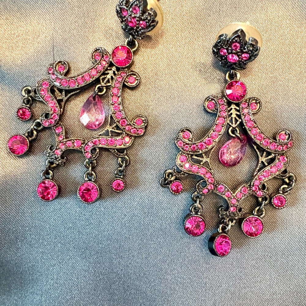 Vintage-Inspired Pink Crystal Earrings